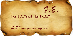 Fontányi Enikő névjegykártya